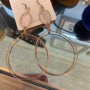 Khloe Gold Hoop Earrings With Clear Stones